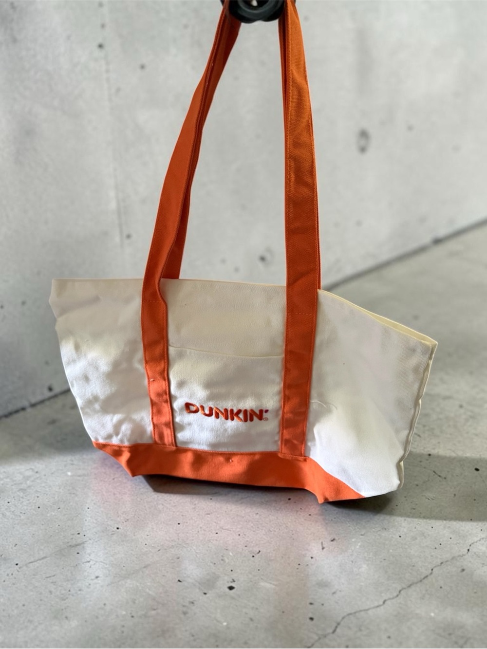 Dunkin' White and Orange Canvas Tote Bag
